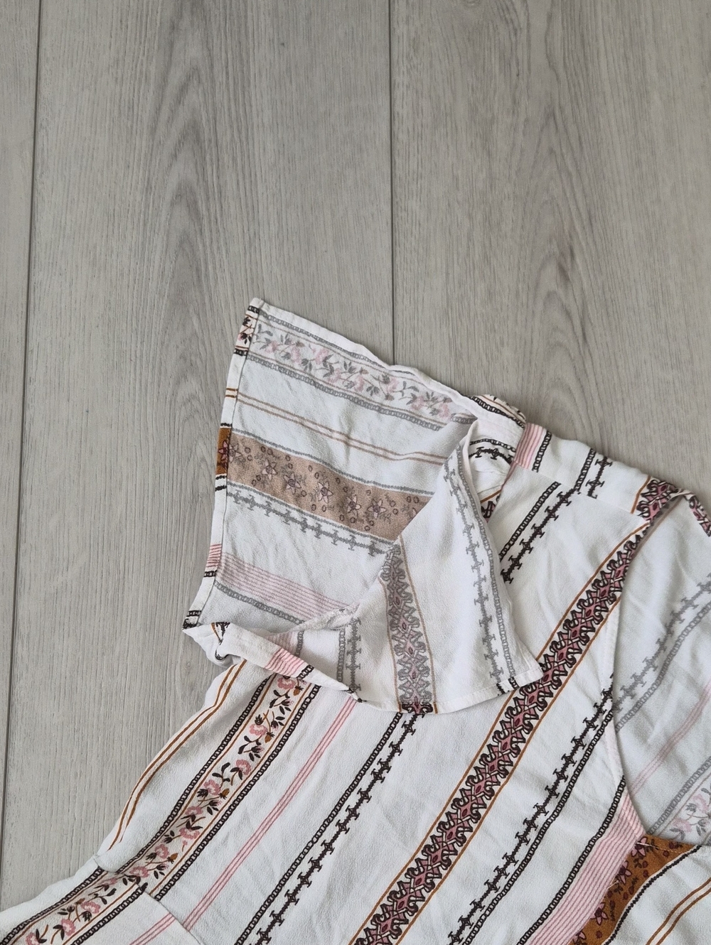 Maurices White Top with Pink and Brown Stripes - Picture 8 of 11
